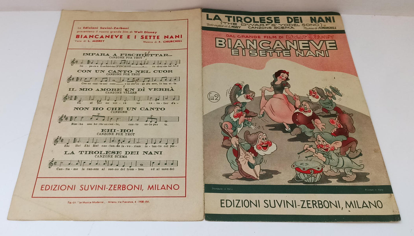 CV- SPARTITO LA TIROLESE DEI NANI WALT DISNEY BIANCANEVE E I SETTE NANI - RVSa53