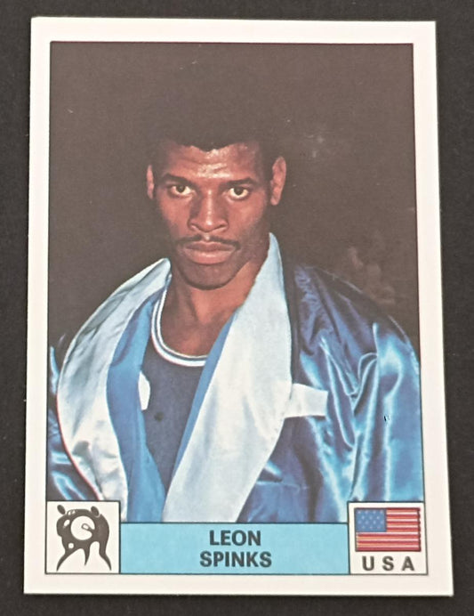 BOXING CARD - PANINI - MONTREAL 1976 - LEON SPINKS ROOKIE - #180 - MINT