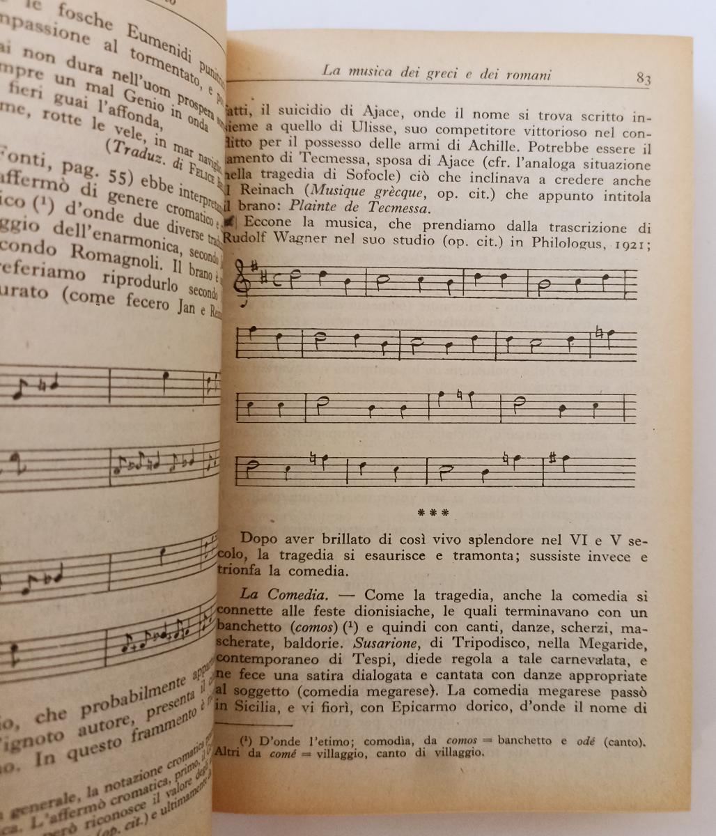 LZ- STORIA DELLA MUSICA - UNTERSTEINER e BERNARDI - HOEPLI--- 1951- C- XFS54