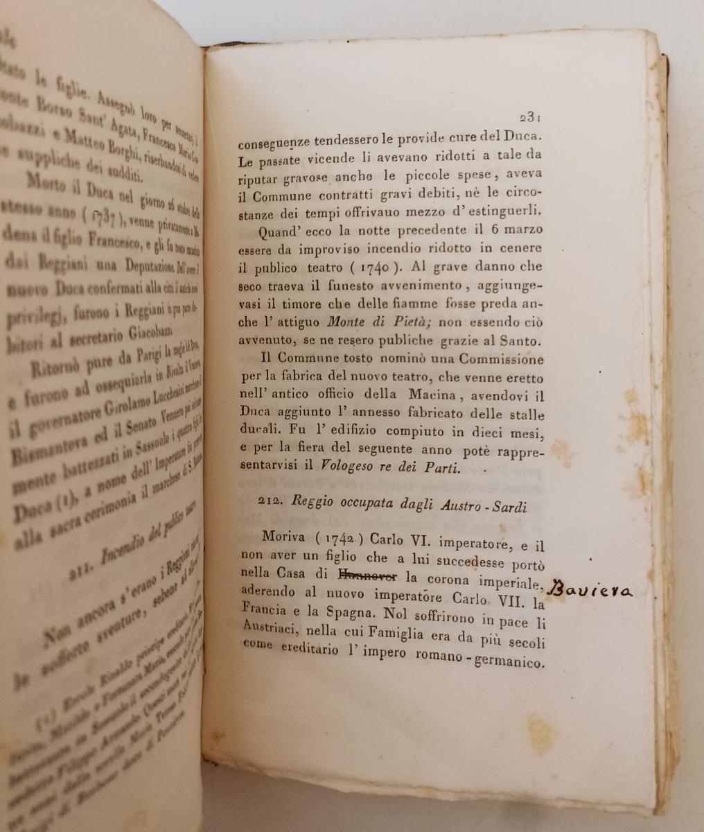 LH- STORIA DELLA CITTA' E PROVINCIA DI REGGIO- ALEOTTI- TORREGGIANI- 1852- XFS44