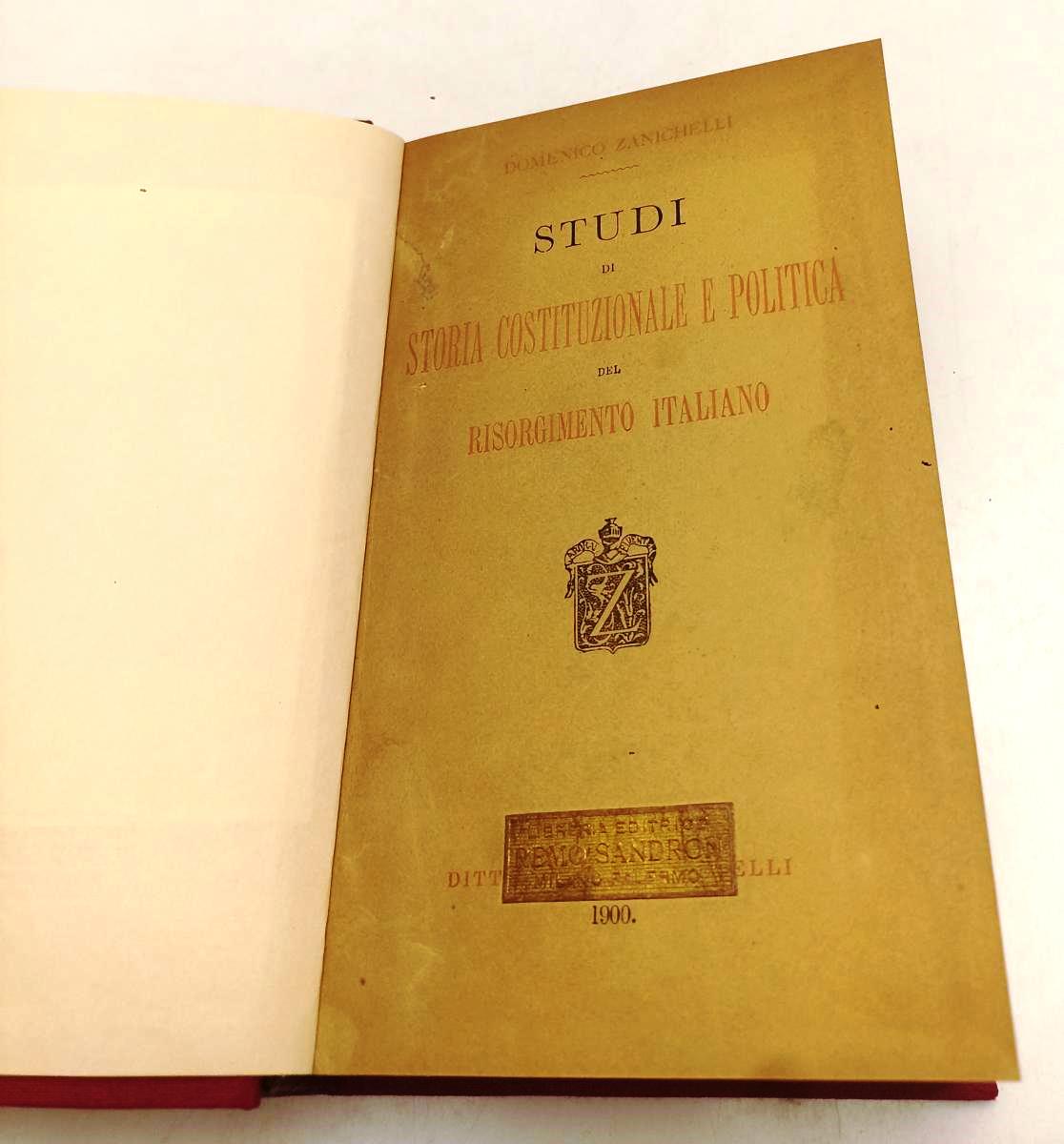 LS- STORIA COSTITUZIONALE POLITICA RISORGIMENTO ITALIANO - ZANICHELLI- C- YFS589