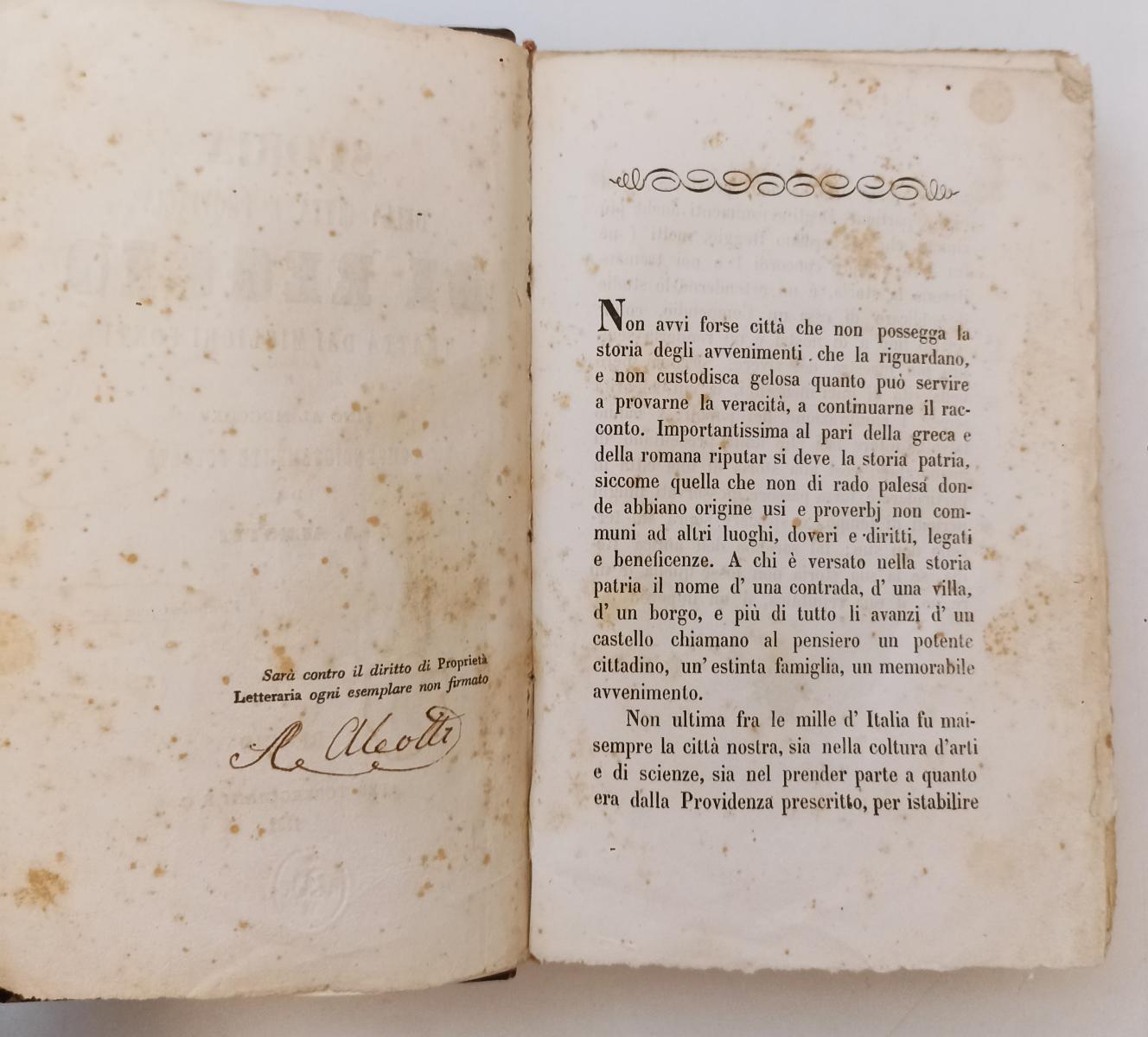 LH- STORIA DELLA CITTA' E PROVINCIA DI REGGIO- ALEOTTI- TORREGGIANI- 1852- XFS44