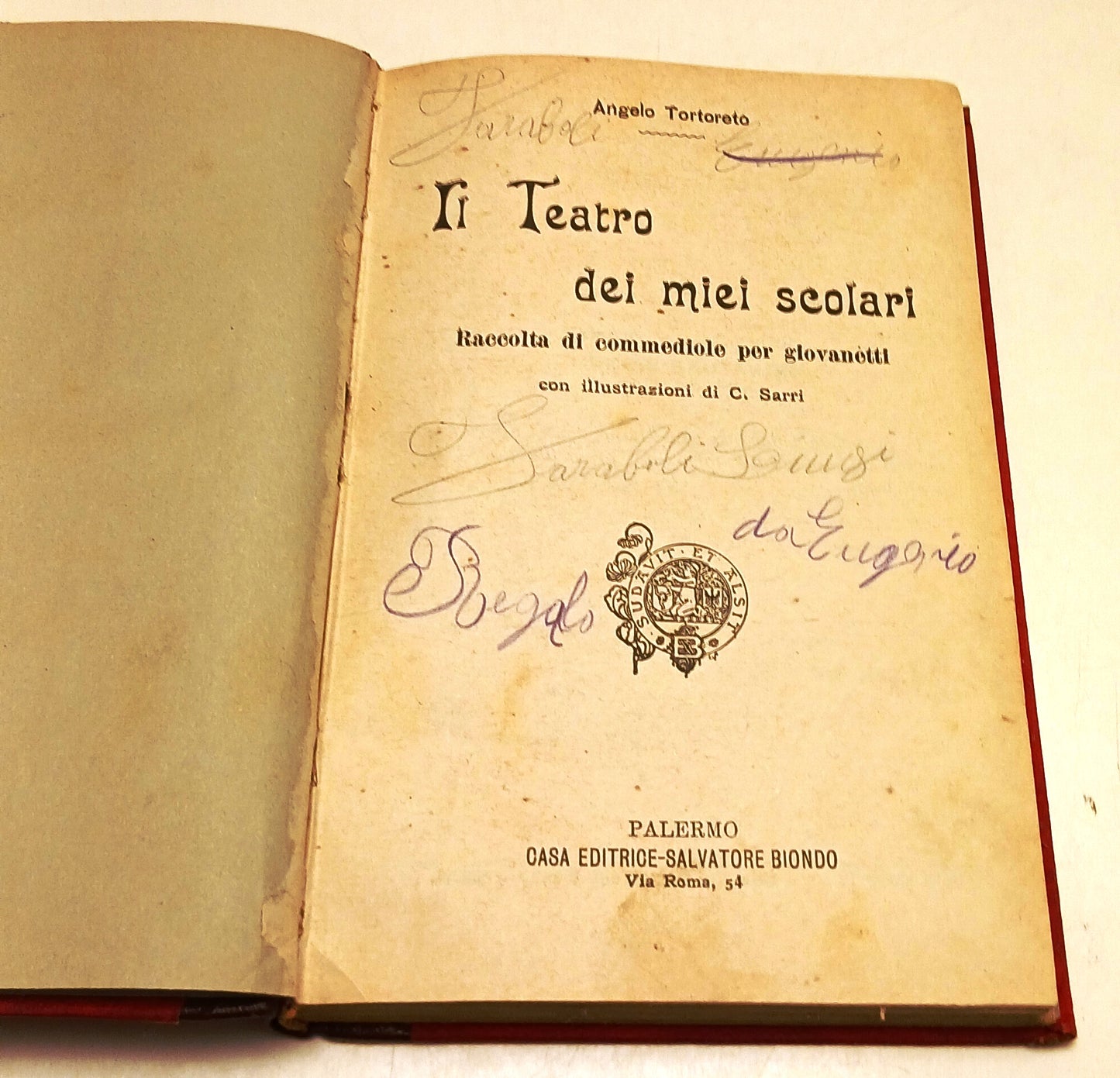 LZ- IL TEATRO DEI MIEI SCOLARI ILL. SARRI - ANGELO TORTORETO - 1903 - C- YFSXXX