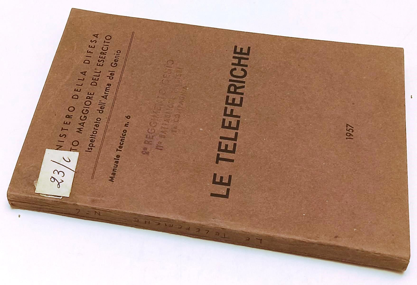 LZ- LE TELEFERICHE-- MINISTERO DIFESA STATO MAGGIORE ESERCITO--- 1957- B- YFS498