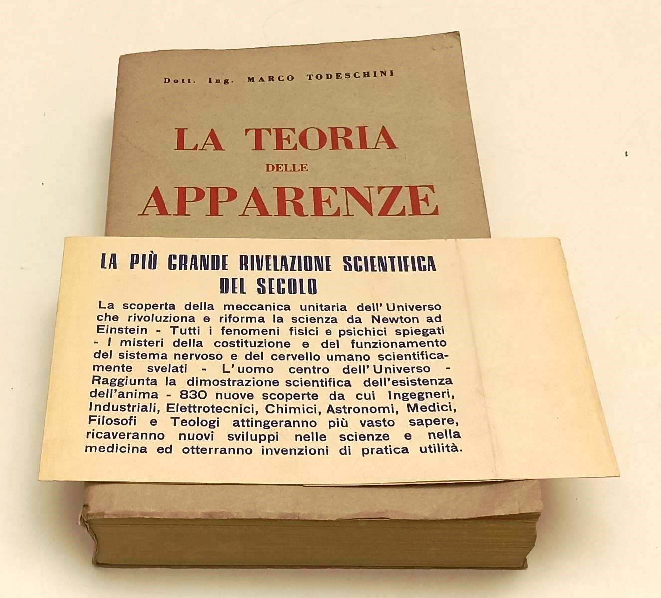 LZ- LA TEORIA DELLE APPARENZE- MARCO TODESCHINI- ARTI GRAFICHE--- 1949- B-XFS125