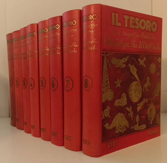 LZ- IL TESORO DEL RAGAZZO ITALIANO 8 VOLUMI ILLUSTRATA ANNI '40- UTET- C- BLCG15