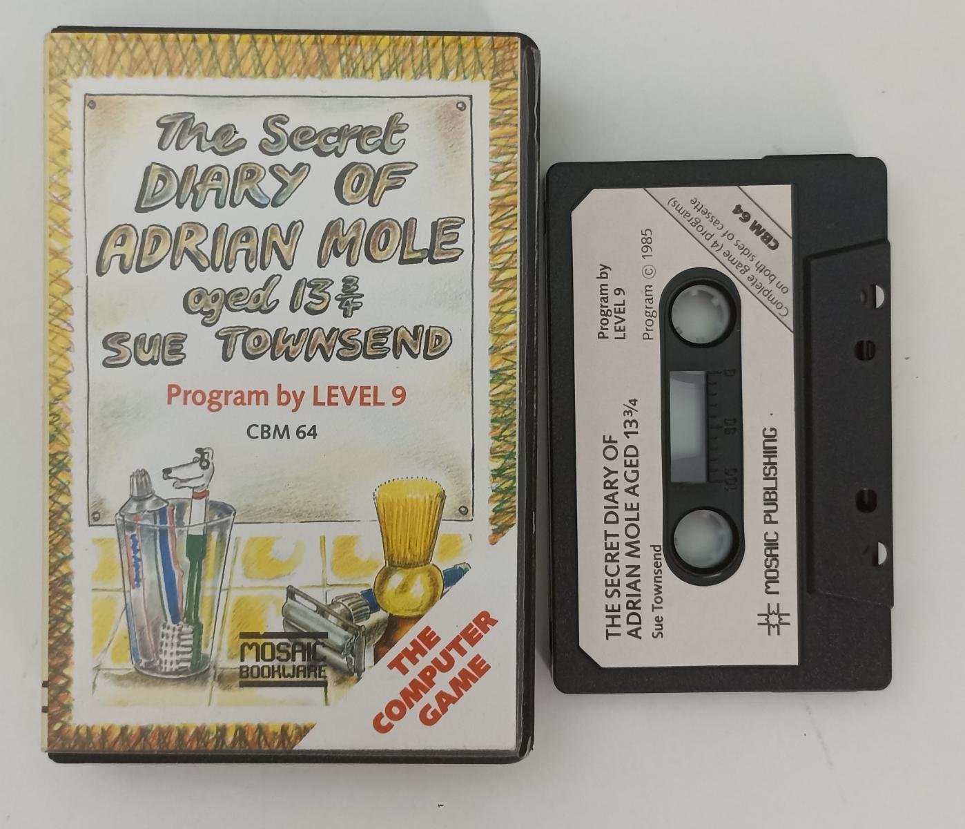 GC- GIOCO CASSETTA DIARY OF ADRIAN MOLE LEVEL 9 COMMODORE 64 MOSAIC - GTTS38