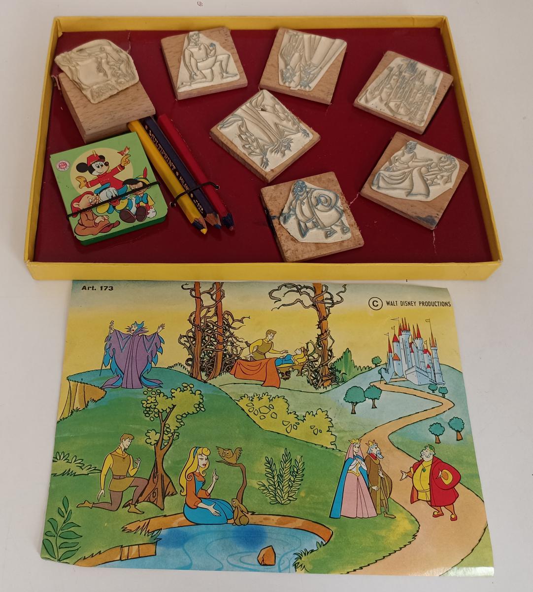 GG- SCATOLA GIOCO WALT DISNEY SLEEPING BEAUTY TIMBRI A INCHIOSTRO - YFS893