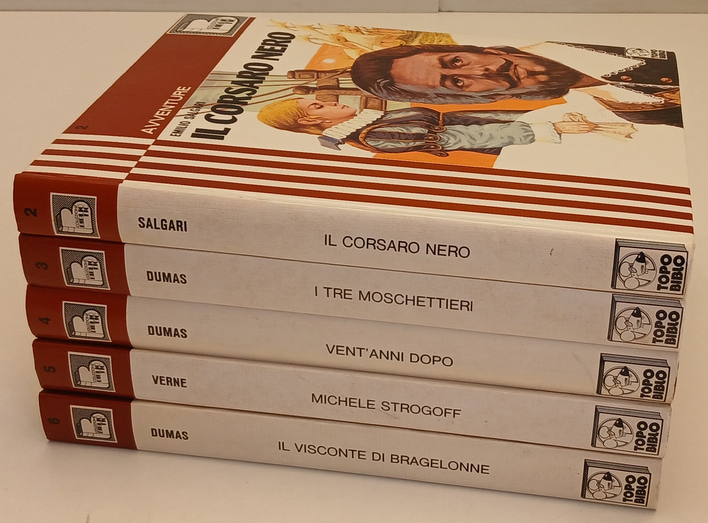 LB- COLLEZIONE BIBLIO TIC 2/6- SALGARI DUMAS VERNE- FABBRI- TOPO BIBLO- C-BLCP85