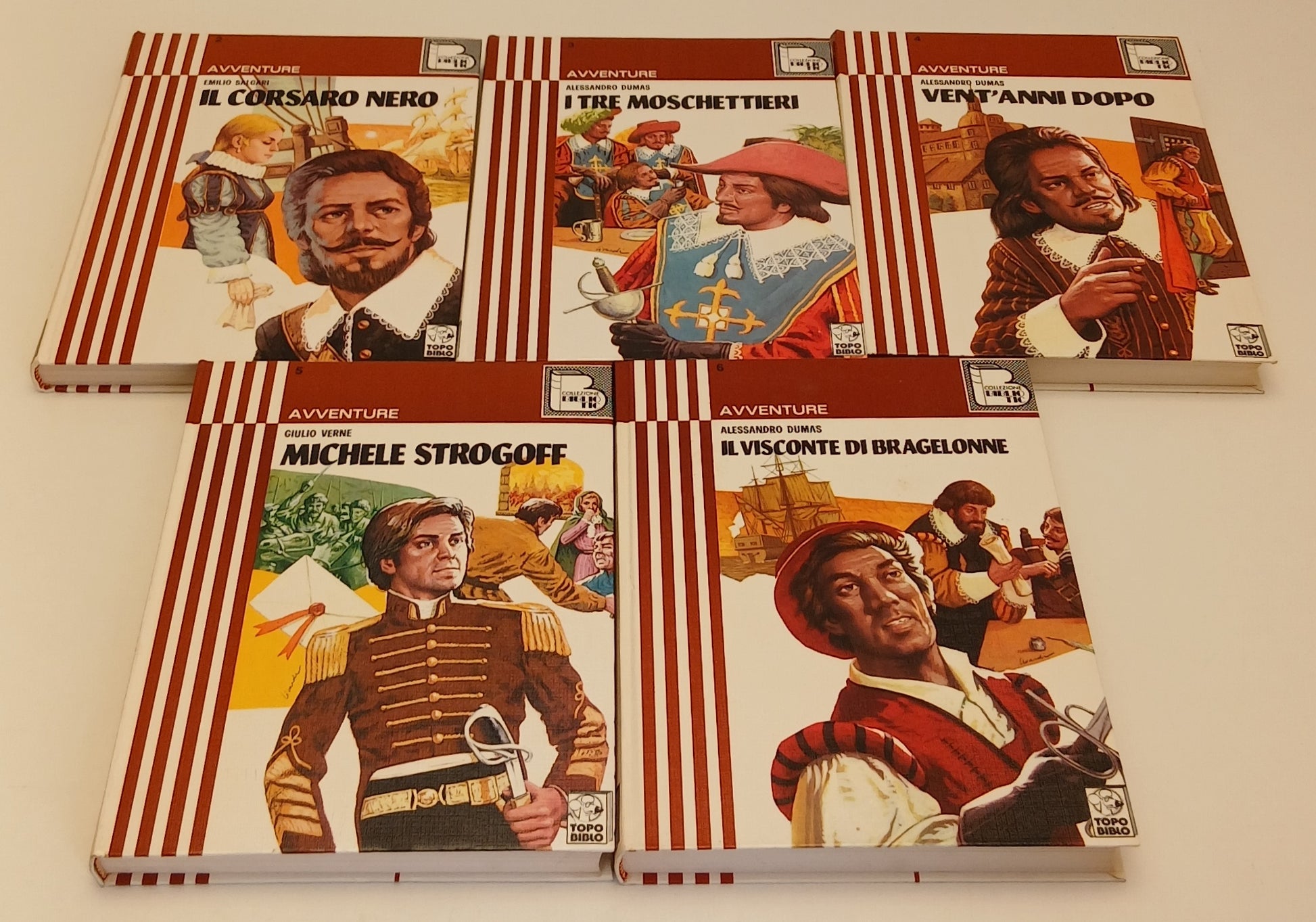 LB- COLLEZIONE BIBLIO TIC 2/6- SALGARI DUMAS VERNE- FABBRI- TOPO BIBLO- C-BLCP85