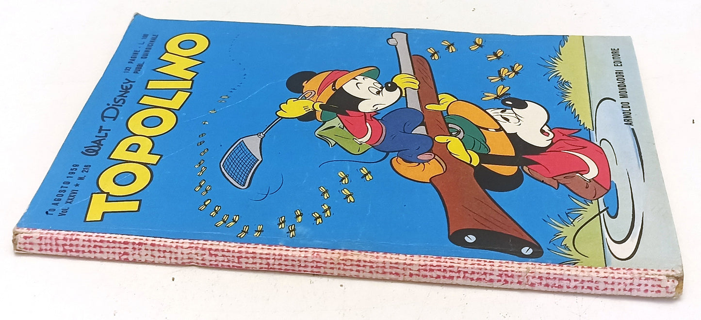 FD- TOPOLINO N.216 COMPLETO DI BOLLINO -- DISNEY MONDADORI - 1959 - B - D25