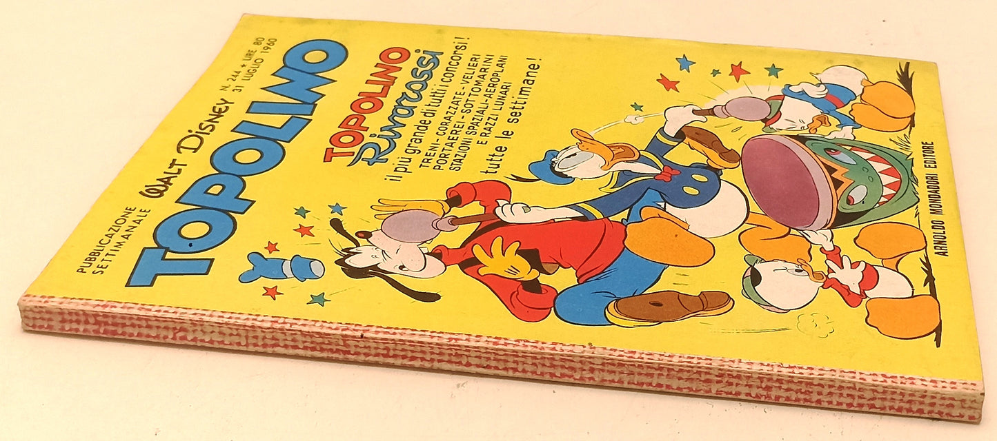 FD- TOPOLINO N.244 PUNTI E BOLLINO RIVAROSSI NO FIGURINE -- DISNEY- 1960- B- D25