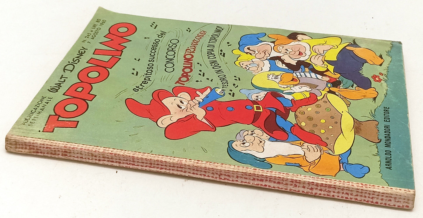 FD- TOPOLINO N.245 CON BOLLINO RIVAROSSI NO FIGURINE NO PUNTI-- DISNEY- 1960-D25