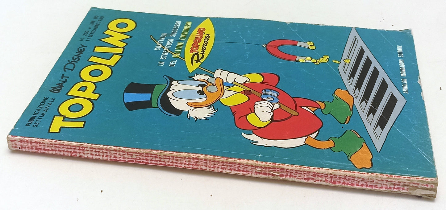 FD- TOPOLINO N.250 CON PUNTI BOLLINO RIVAROSSI E FIGURINE-- DISNEY- 1961- B- D25