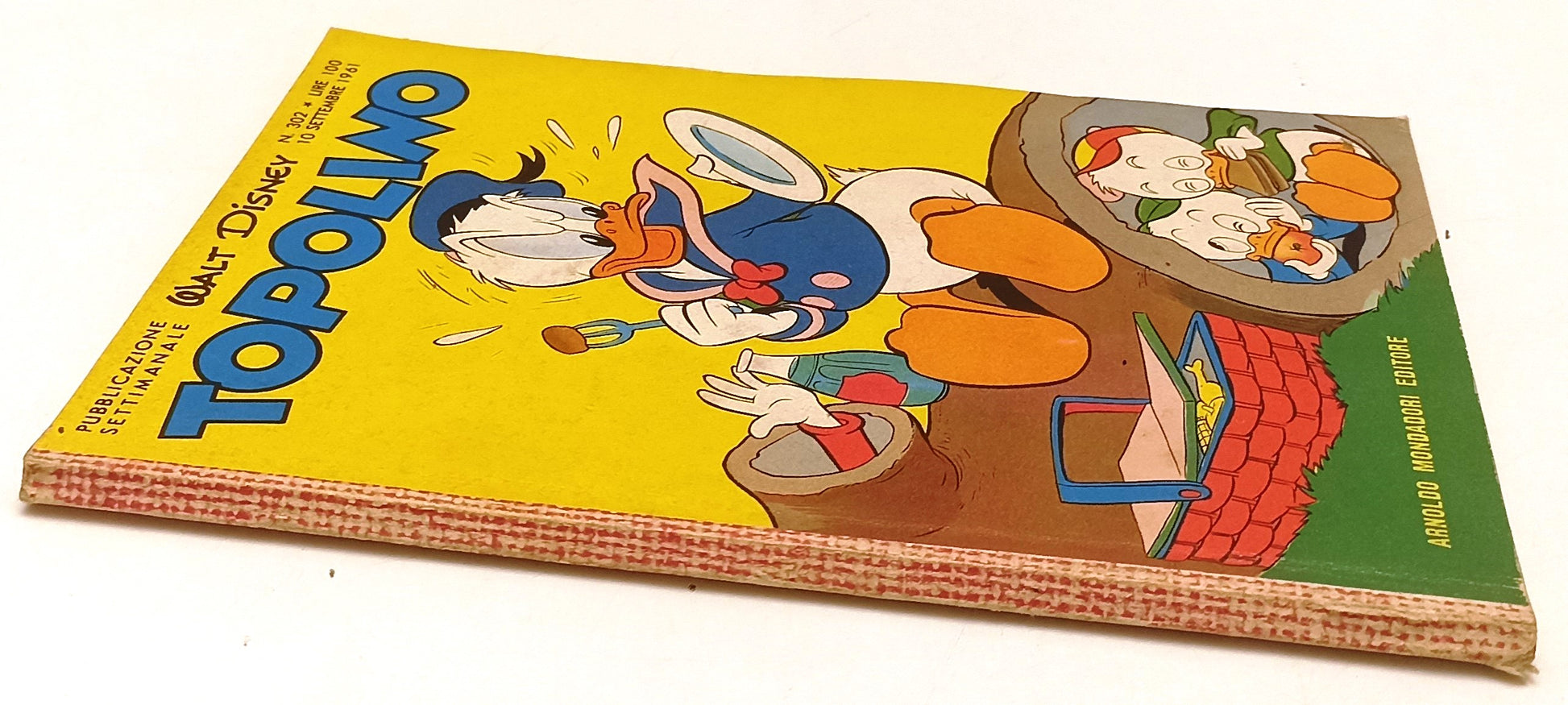 FD- TOPOLINO N.302 COMPLETO DI BOLLINO E FIGURINE - DISNEY- 1961- B- D25