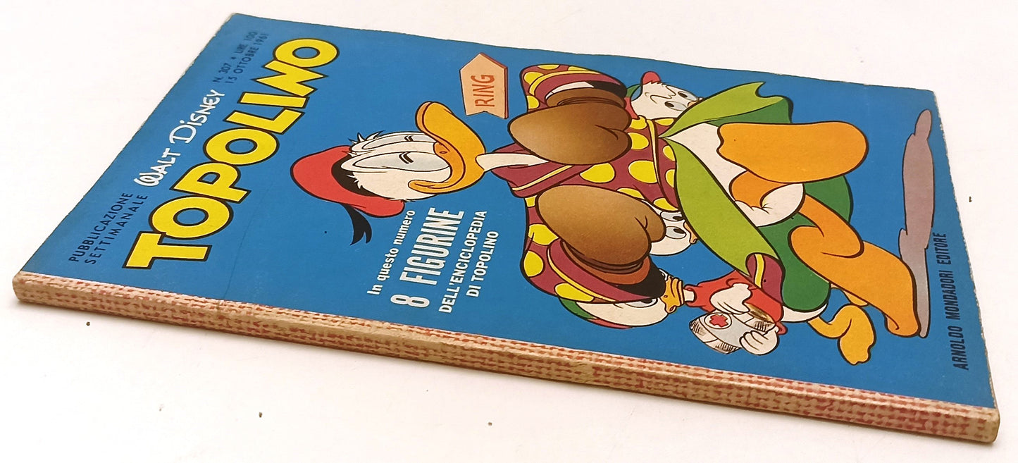 FD- TOPOLINO N.307 CON BOLLINO NO FIGURINE -- DISNEY MONDADORI - 1961 - B - D25
