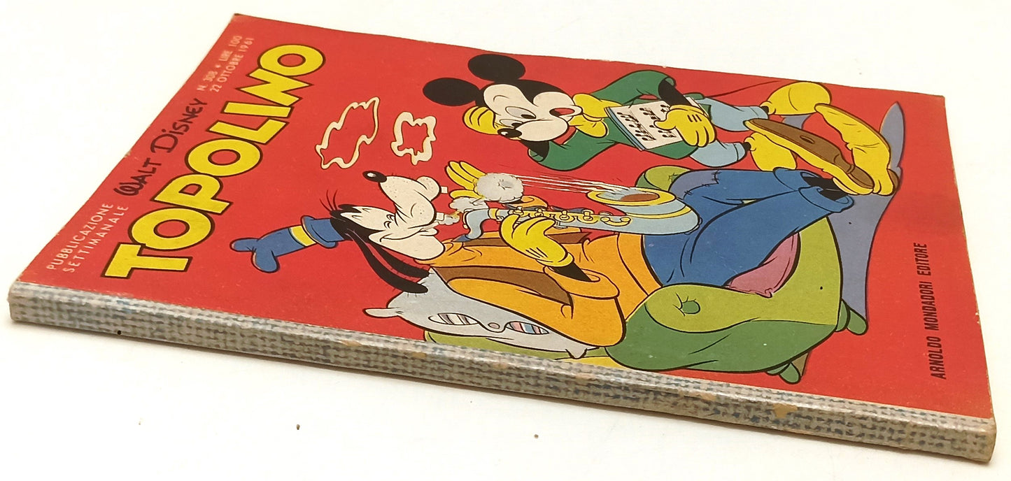 FD- TOPOLINO N.308 CON BOLLINO NO FIGURINE -- DISNEY MONDADORI - 1961 - B - D25