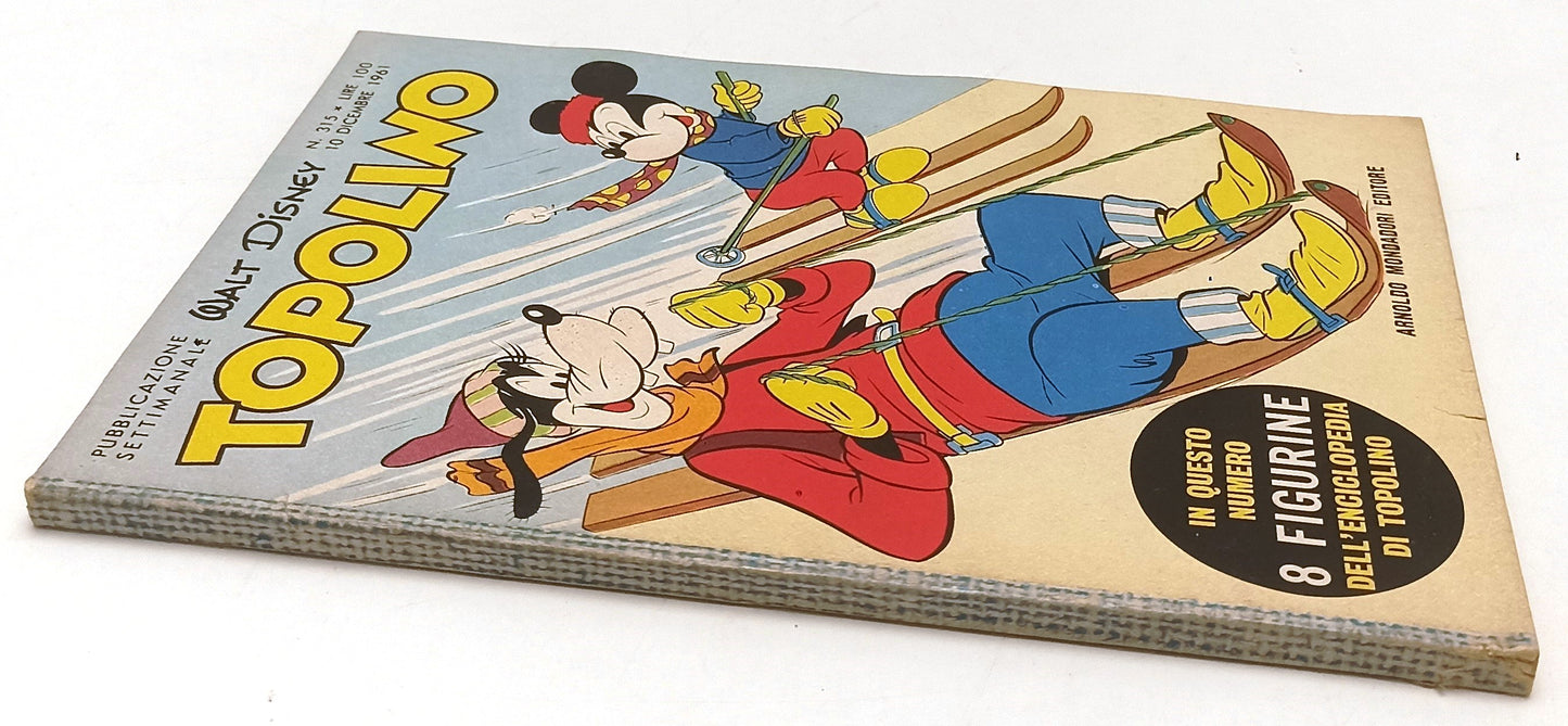 FD- TOPOLINO N.315 COMPLETO DI BOLLINO NO FIGURINE -- DISNEY - 1961 - B - D25