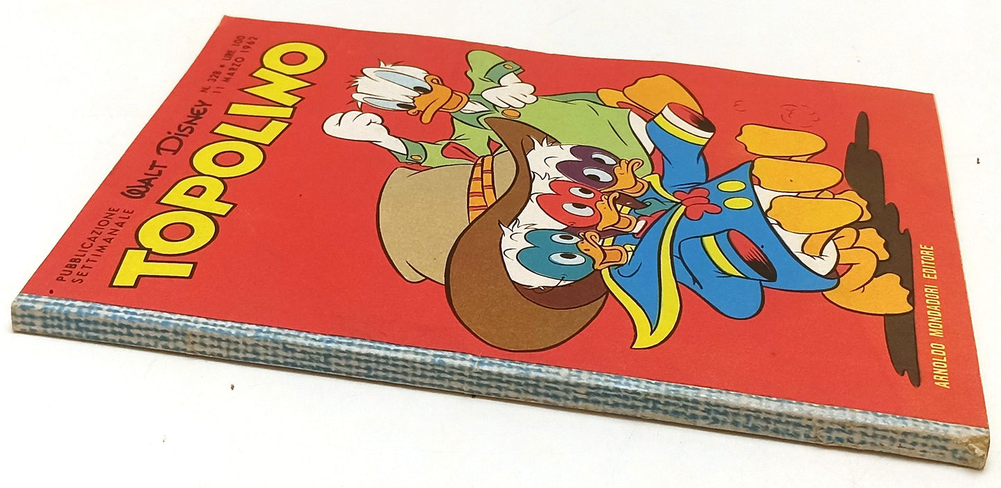 FD- TOPOLINO N.328 COMPLETO DI BOLLINO E FIGURINE -- DISNEY - 1962 - B - D25