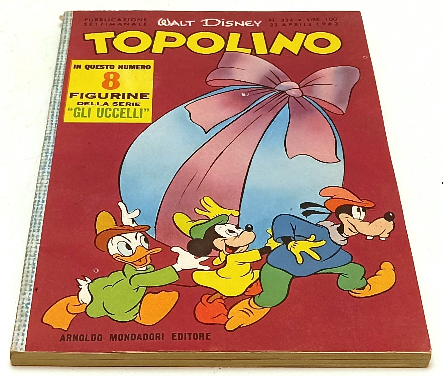 FD- TOPOLINO N.334 COMPLETO DI FIGURINE E BOLLINO- DISNEY MONDADORI- 1962- B-F25