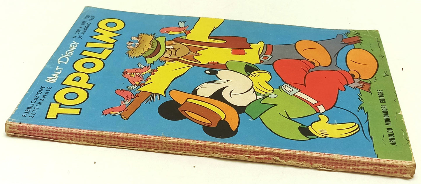 FD- TOPOLINO N.339 COMPLETO DI BOLLINO NO FIGURINE - DISNEY - 1962 - B- D25