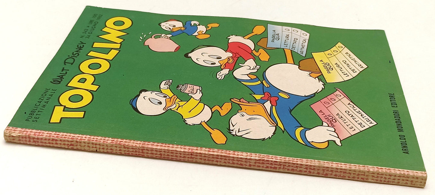 FD- TOPOLINO N.343 COMPLETO DI BOLLINO E FIGURINE OTTIMO/E- DISNEY- 1962- B- D25