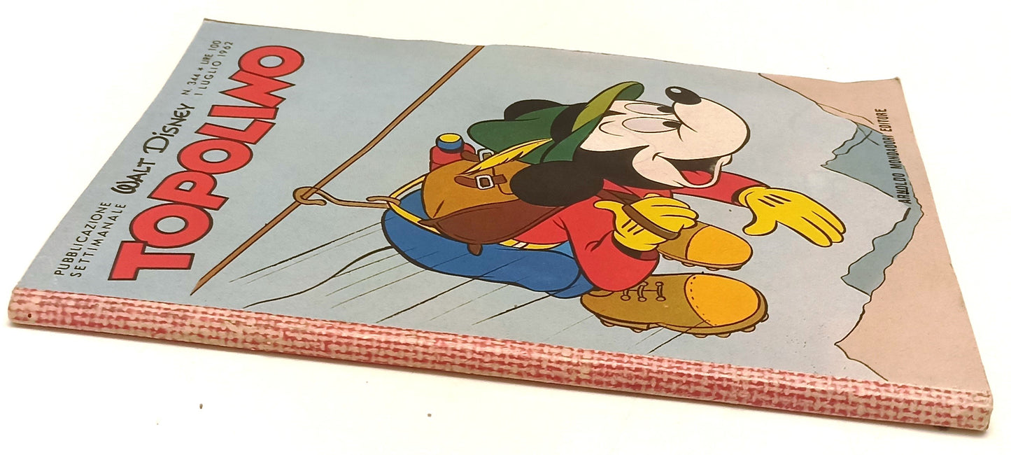 FD- TOPOLINO N.344 COMPLETO DI BOLLINO E FIGURINE - DISNEY - 1962 - B- D25