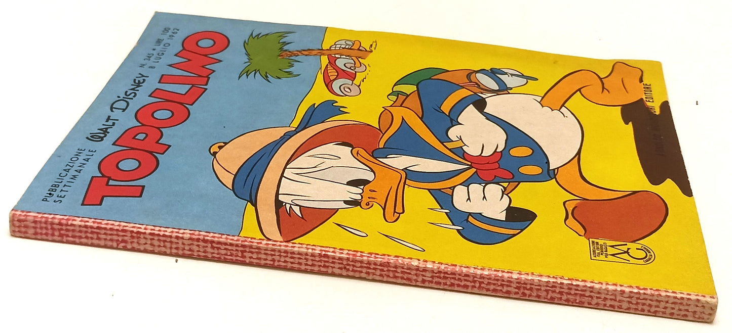 FD- TOPOLINO N.345 COMPLETO DI BOLLINO E FIGURINE -- DISNEY - 1962 - B - D25