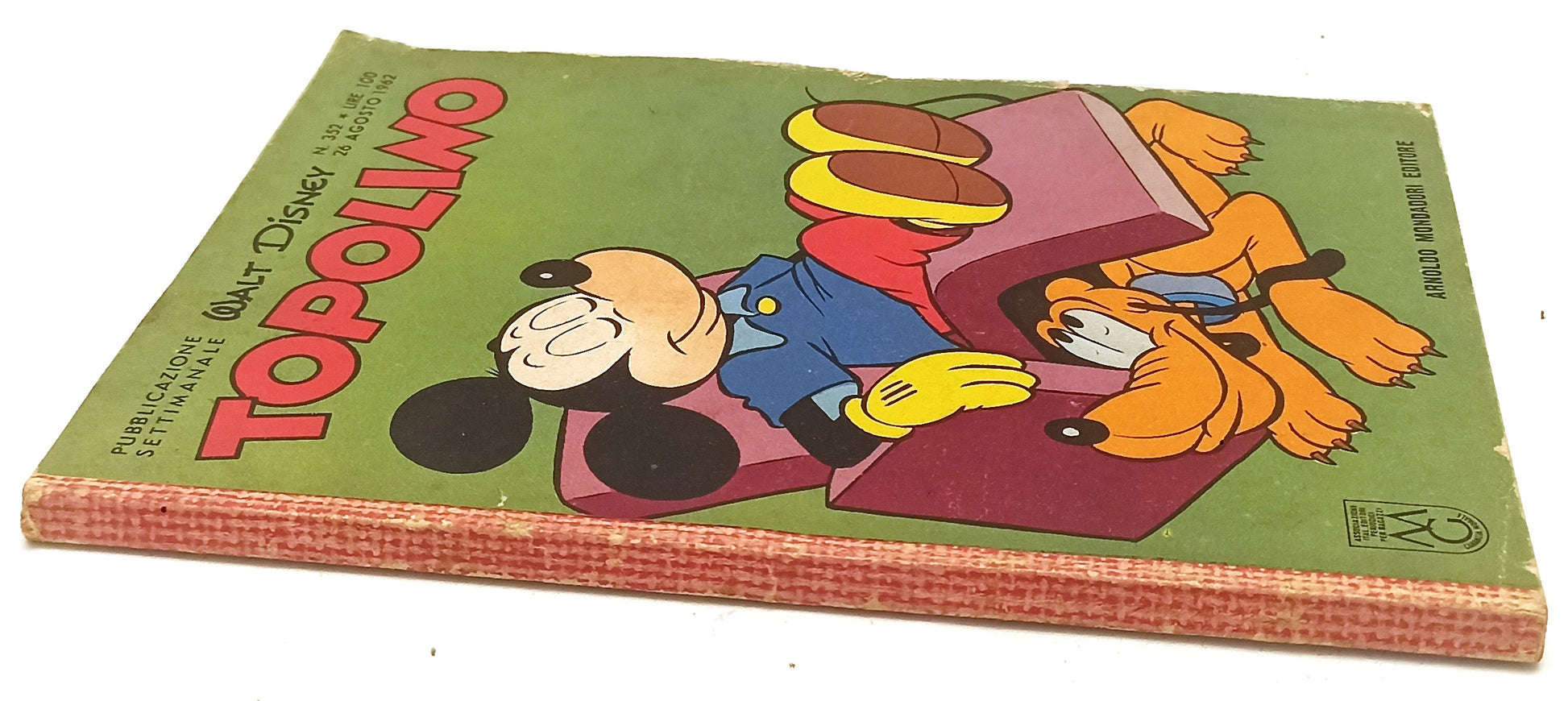 FD- TOPOLINO N.352 COMPLETO DI BOLLINO E FIGURINE- DISNEY MONDADORI- 1962- B-D25