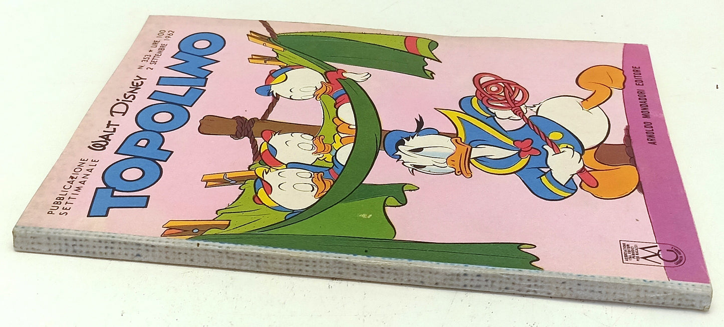 FD- TOPOLINO N.353 COMPLETO DI BOLLINO E FIGURINE- DISNEY MONDADORI- 1962- B-D25