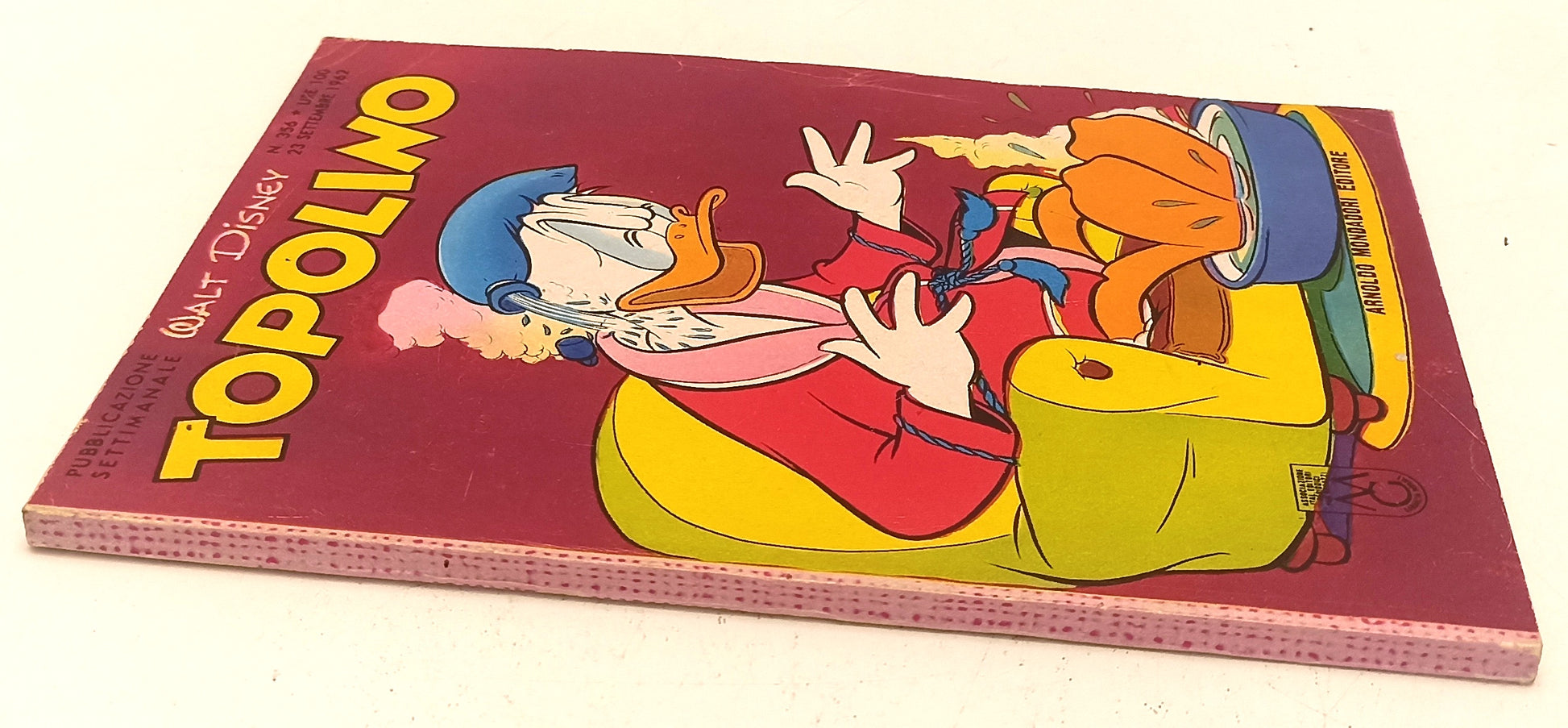 FD- TOPOLINO N.356 COMPLETO DI BOLLINO E FIGURINE- DISNEY MONDADORI- 1962- B-D25