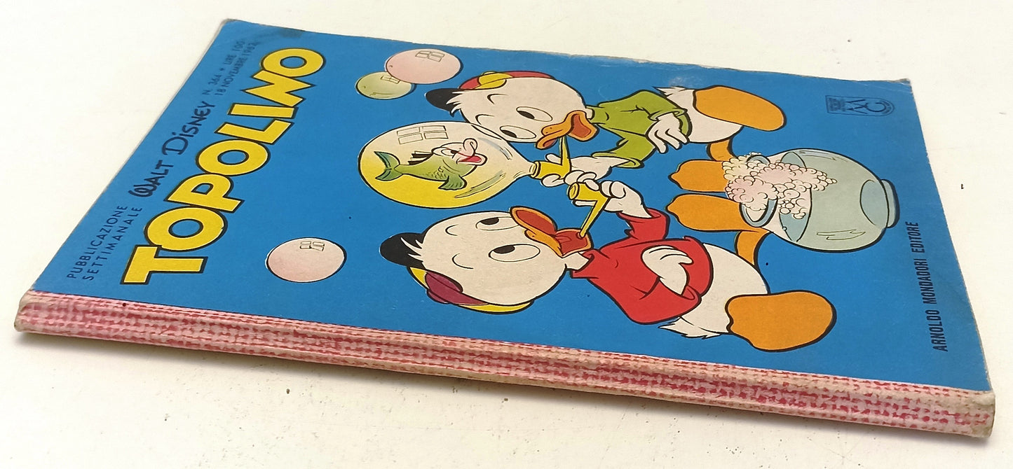 FD- TOPOLINO N.364 COMPLETO DI BOLLINO E FIGURINE- DISNEY MONDADORI- 1962- B-D25