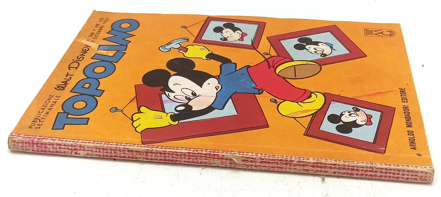 FD- TOPOLINO N.366 MANCA BOLLINO CON FIGURINE -- DISNEY MONDADORI - 1962- B- D25