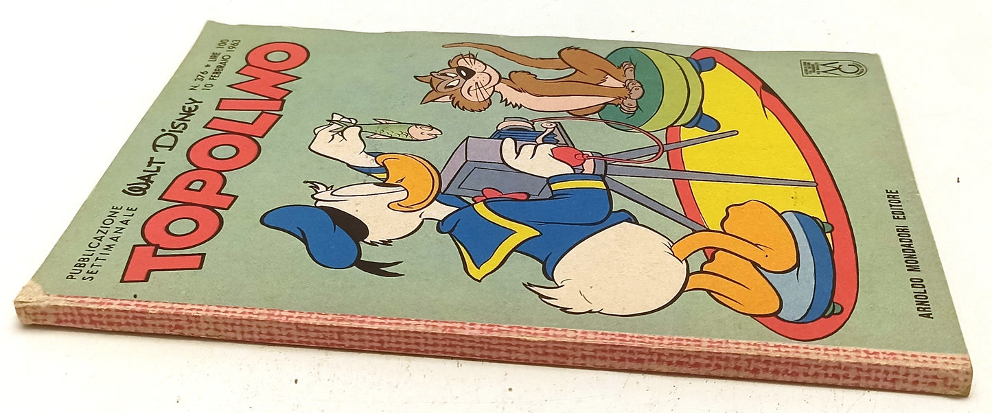 FD- TOPOLINO N.376 COMPLETO DI BOLLINO MANCANO FIGURINE - DISNEY - 1963- B- D25