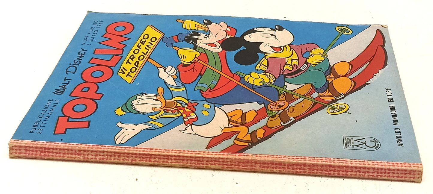 FD- TOPOLINO N.379 COMPLETO DI BOLLINO E FIGURINE- DISNEY MONDADORI- 1963- B-D25