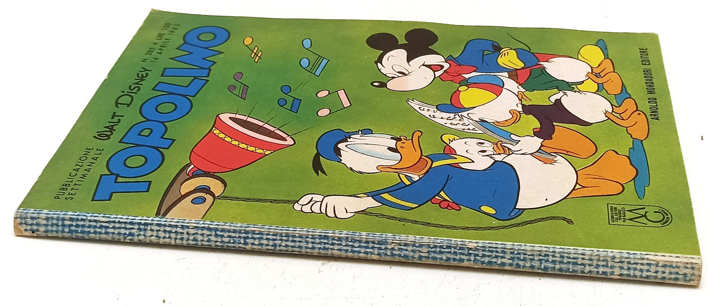 FD- TOPOLINO N.385 COMPLETO DI BOLLINO E FIGURINE - DISNEY - 1963- B- D25