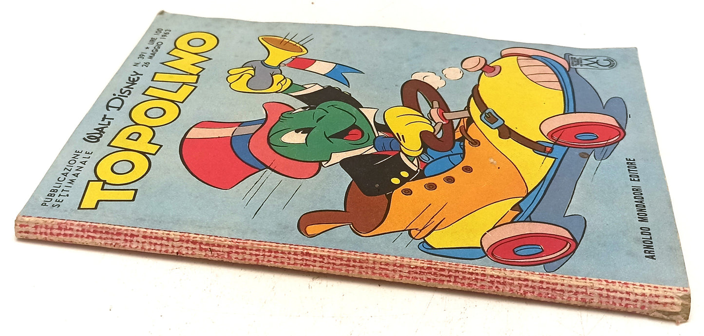FD- TOPOLINO N.391 MANCANO BOLLINO E FIGURINE - DISNEY MONDADORI - 1963 - B- D25