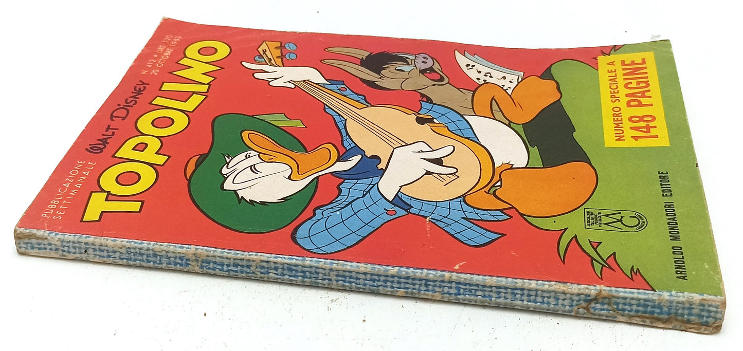FD- TOPOLINO N.412 COMPLETO DI BOLLINO -- DISNEY MONDADORI - 1963 - B - D25