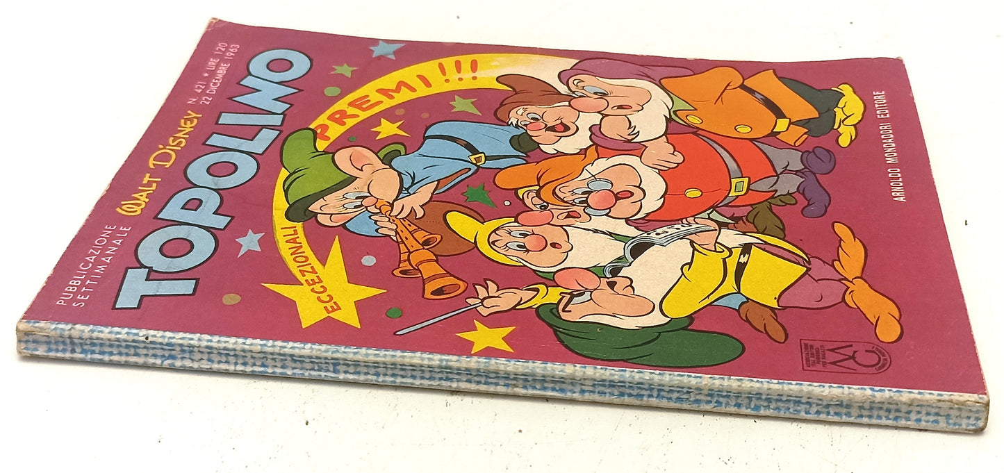 FD- TOPOLINO N.421 COMPLETO DI BOLLINO -- DISNEY MONDADORI - 1963 - B - D25
