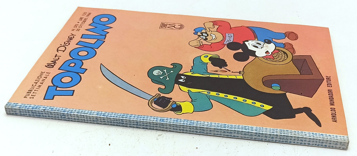 FD- TOPOLINO N.570 COMPLETO DI BOLLINO ECCELLENTE -- DISNEY - 1966 - B - D25