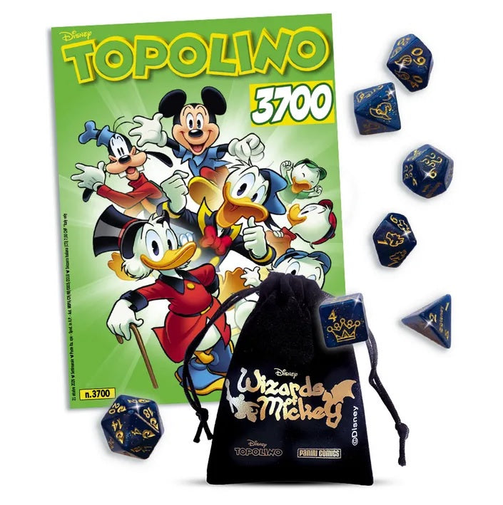Topolino 3700 Wizards of Mickey set 7 dadi con sacchetto - Panini Disney - M26