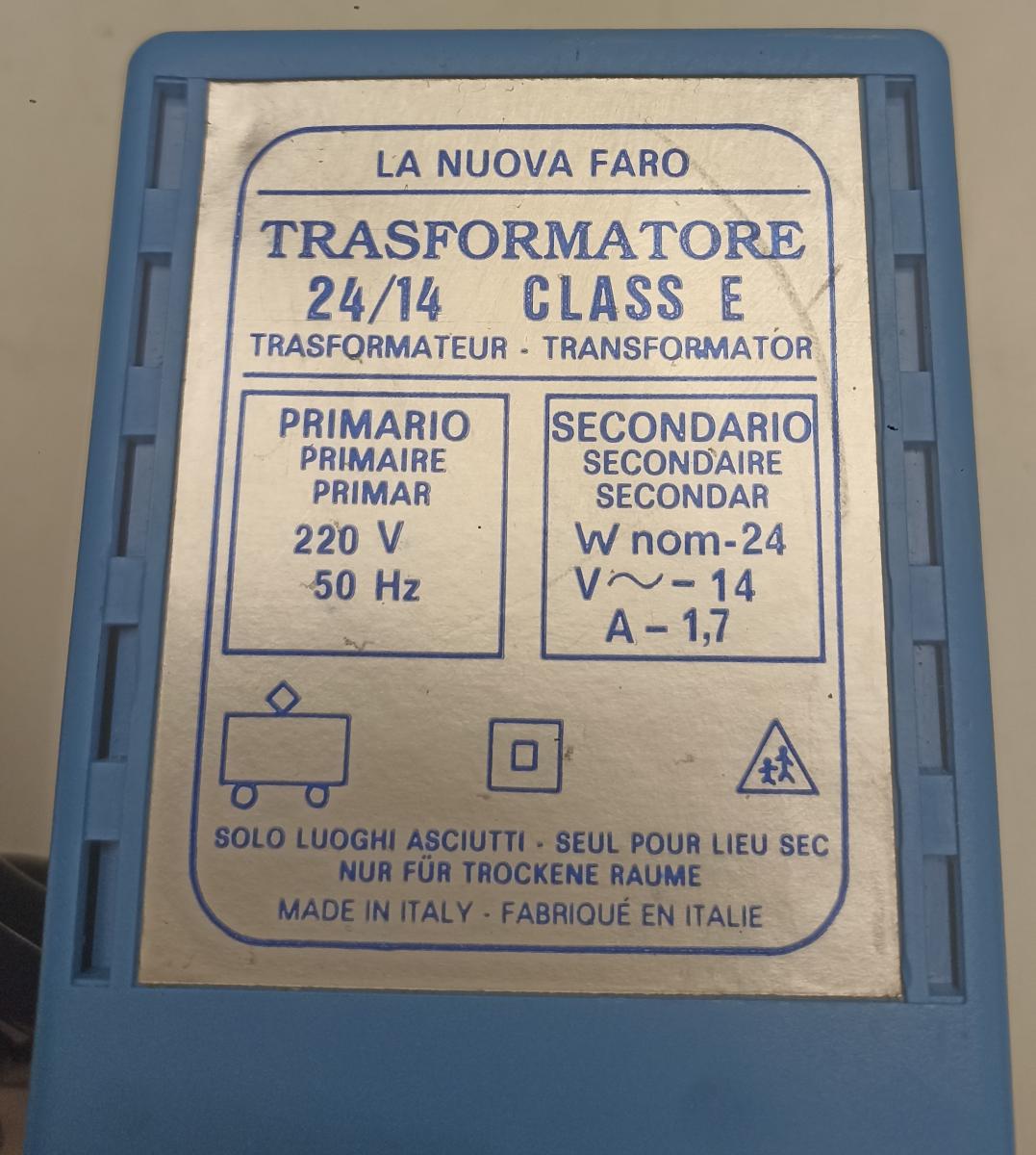 GG- TRASFORMATORE 24/14 CLASS E - TRENINI ELETTRICI - LA NUOVA FARO - GTTS23