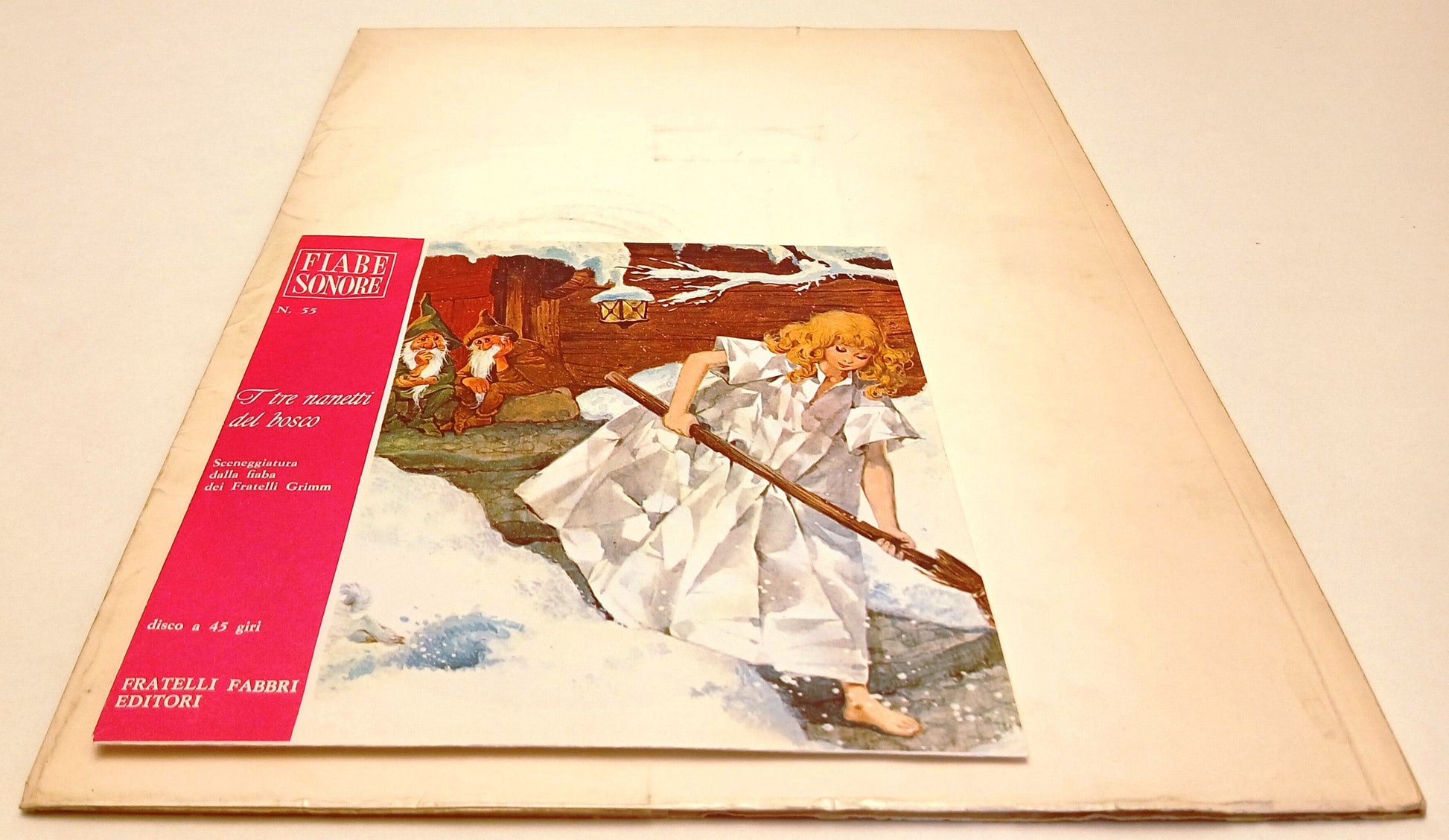 LB- FIABE SONORE N.55 I TRE NANETTI DEL BOSCO + disco 45 giri - FABBRI - RVSa754
