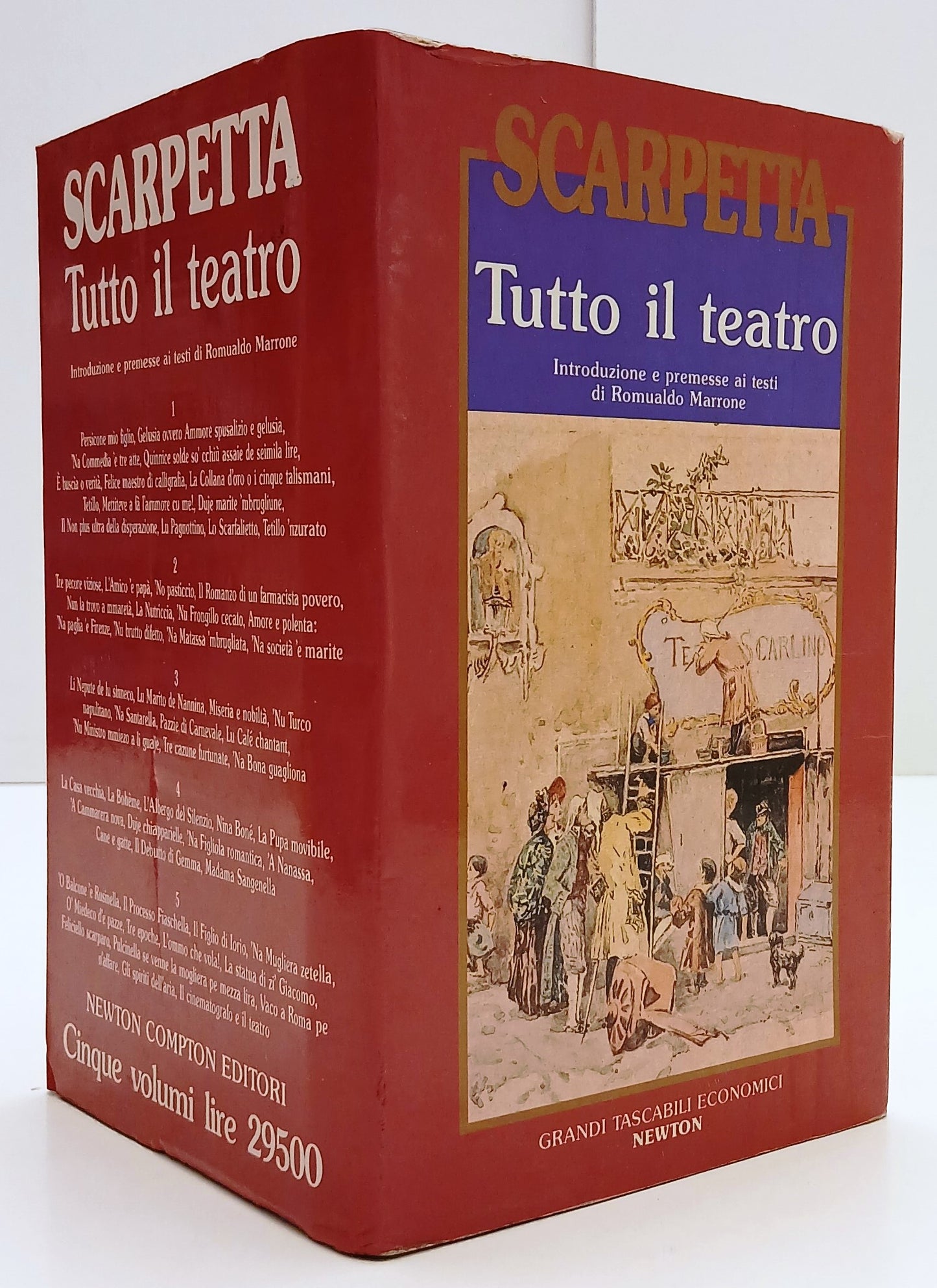LN- TUTTO IL TEATRO COFANETTO 5 VOLUMI - SCARPETTA - NEWTON --- 1992 - B- XFS