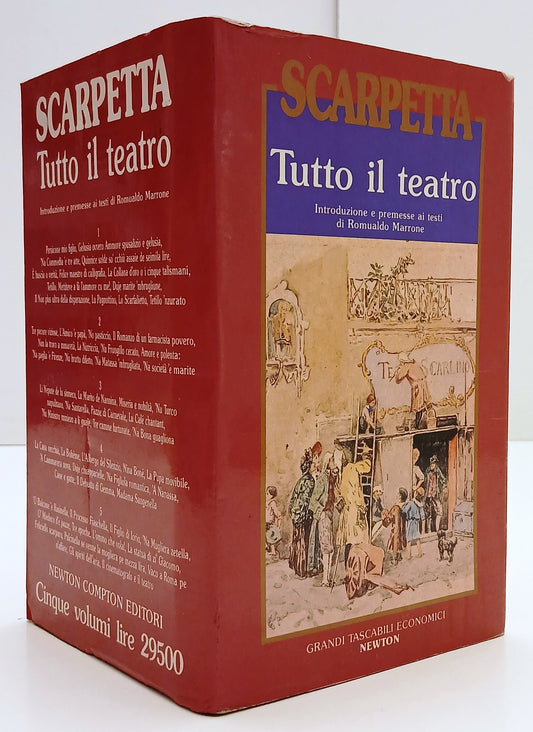 LN- TUTTO IL TEATRO COFANETTO 5 VOLUMI - SCARPETTA - NEWTON --- 1992 - B- XFS
