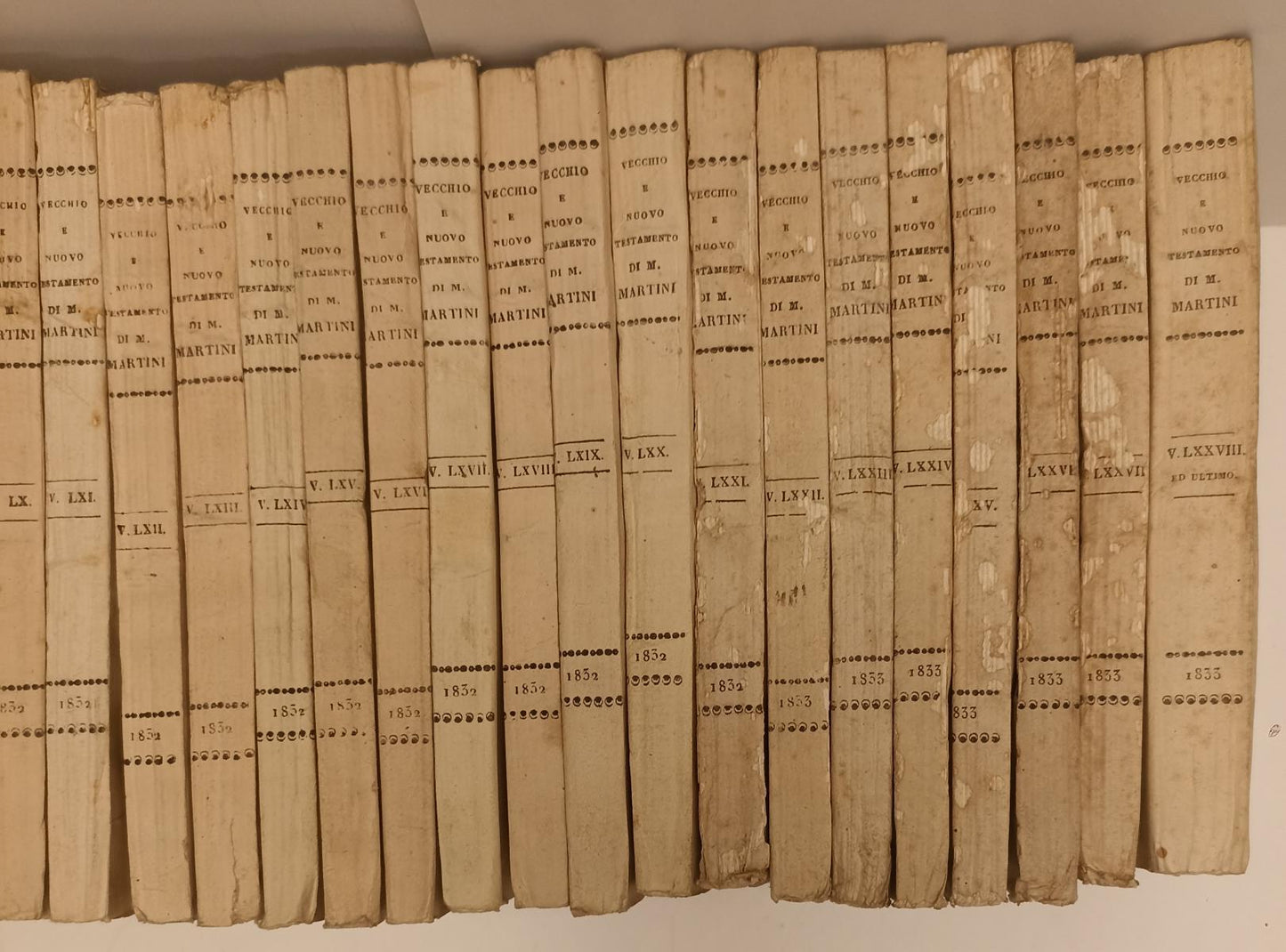 LD- VECCHIO E NUOVO TESTAMENTO I/LXXVIII- MONS. MARTINI- ANTONELLI- 1830- XFS200