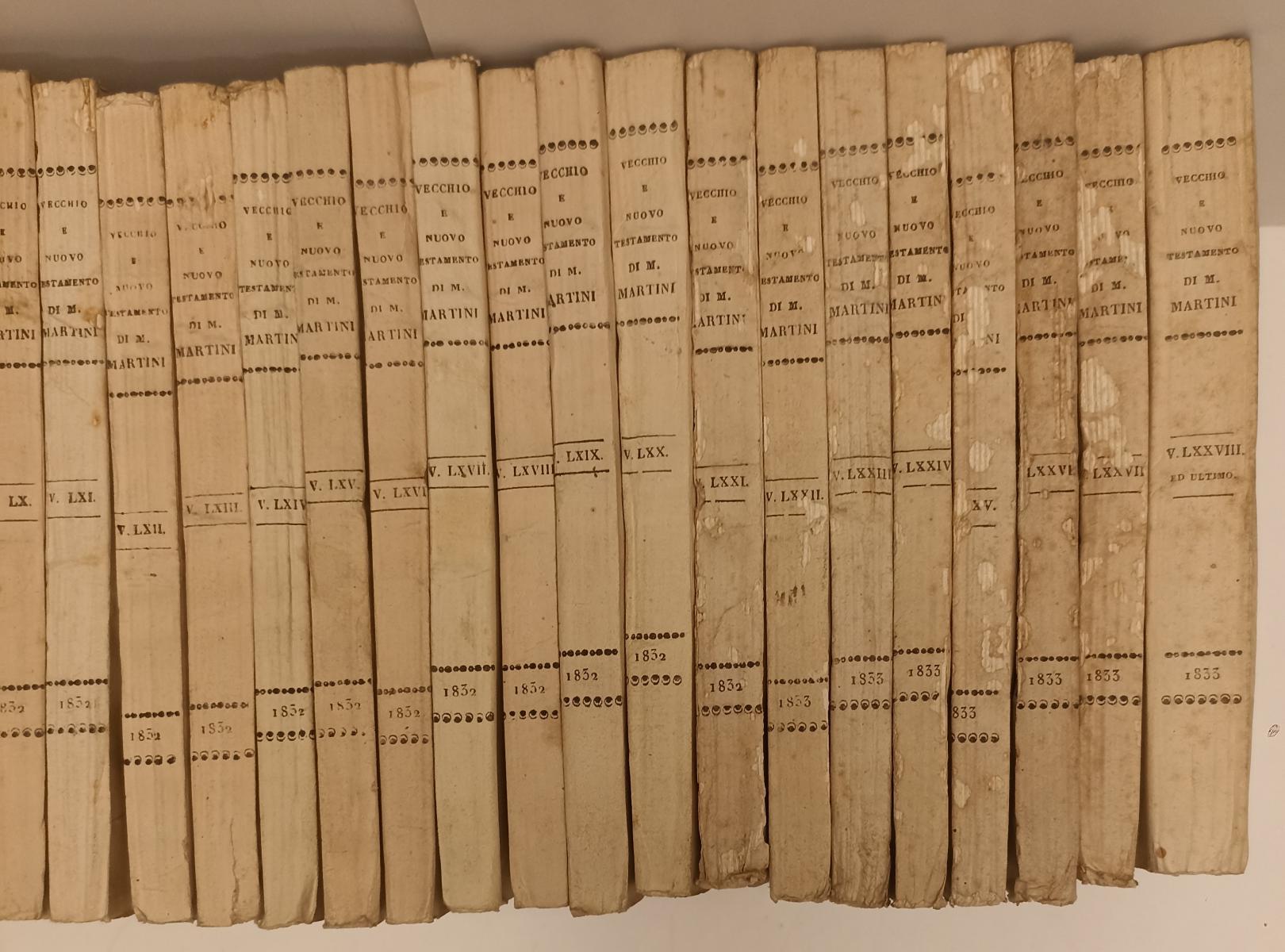 LD- VECCHIO E NUOVO TESTAMENTO I/LXXVIII- MONS. MARTINI- ANTONELLI- 1830- XFS200