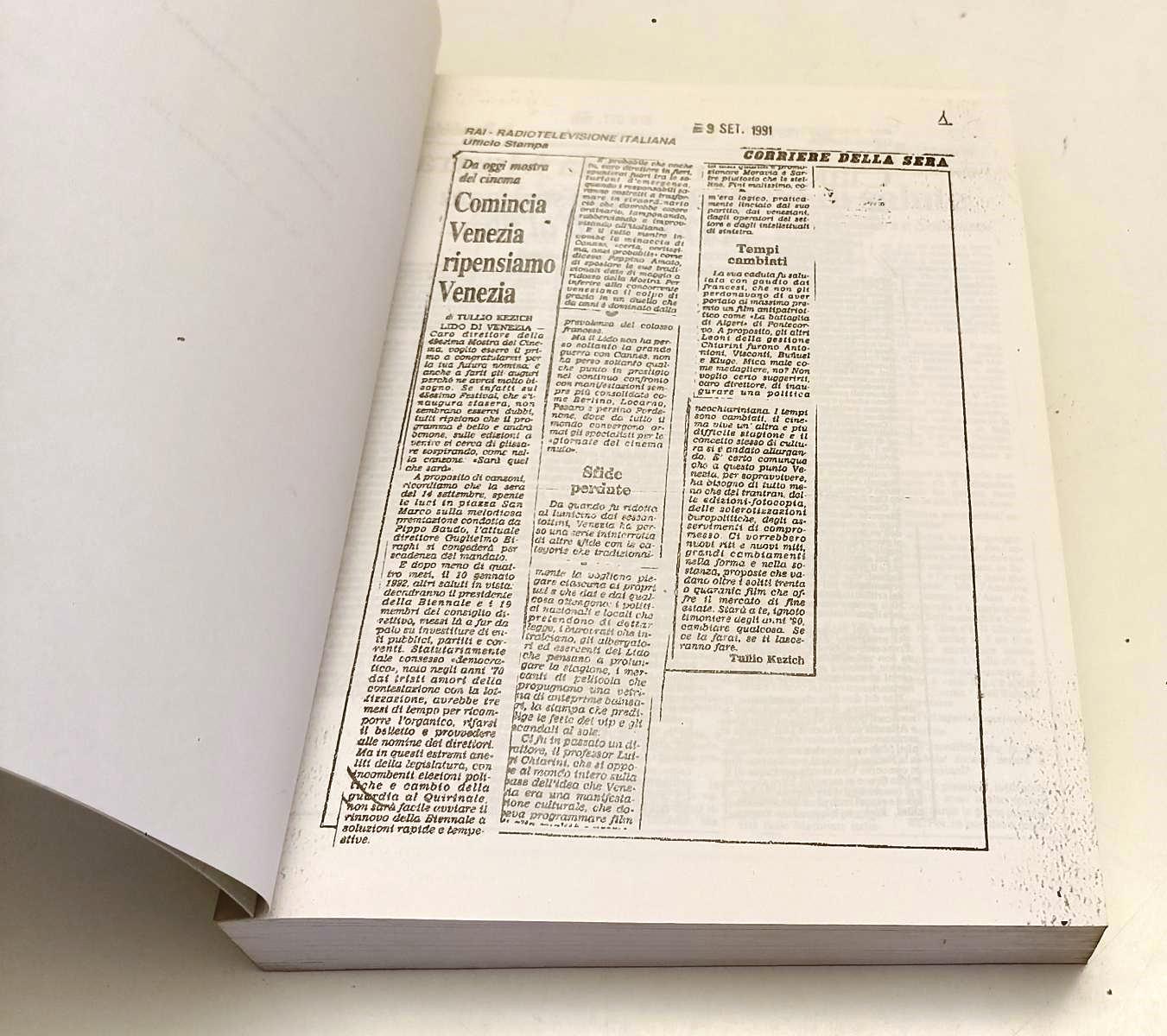 LT- 48a MOSTRA D'ARTE CINEMATOGRAFICA VENEZIA 1991 RASSEGNA STAMPA - B - YFS538