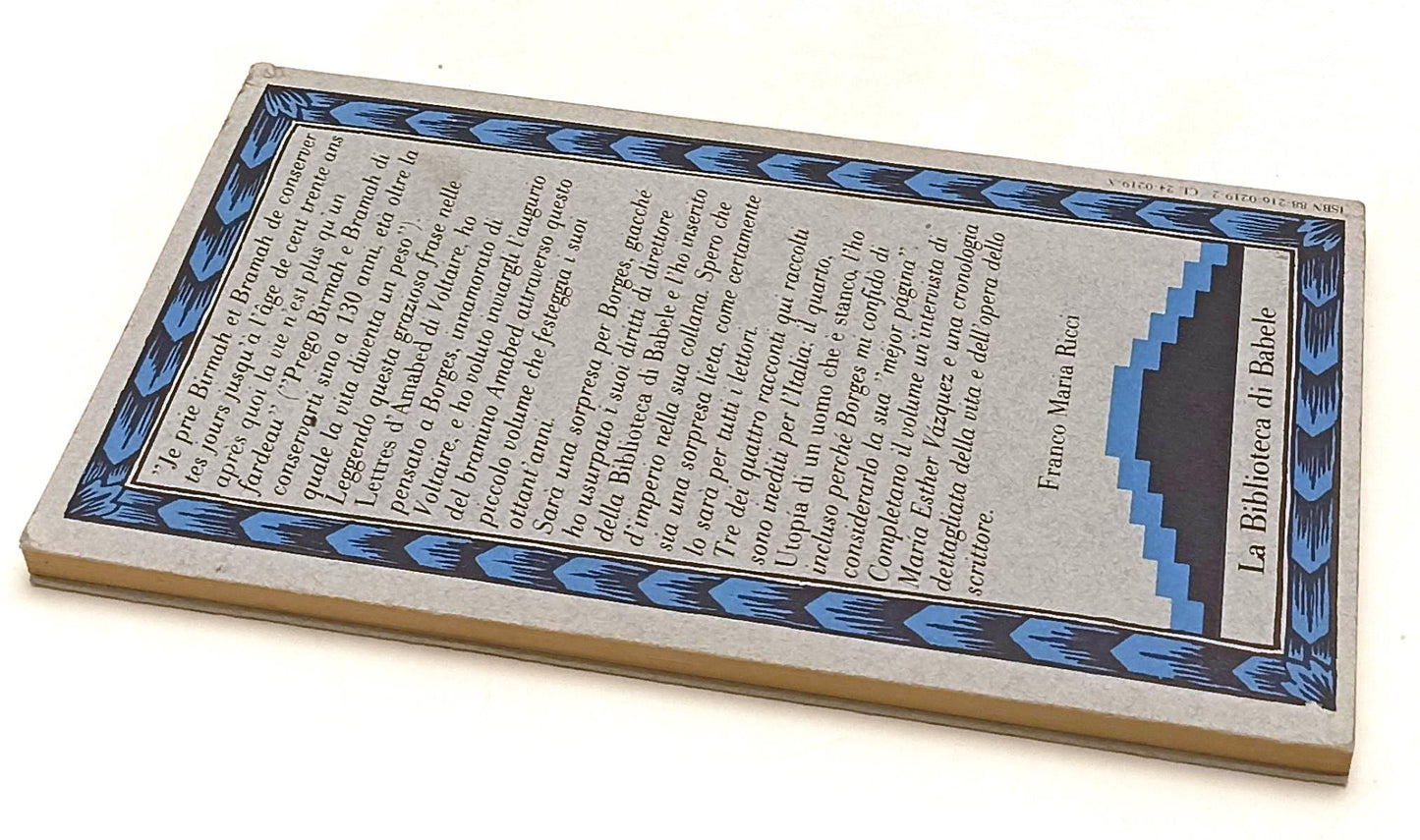 LN- VENTICINQUE AGOSTO 1983 - BORGES- FRANCO MARIA RICCI- BIBLIOTECA BABELE- XFS