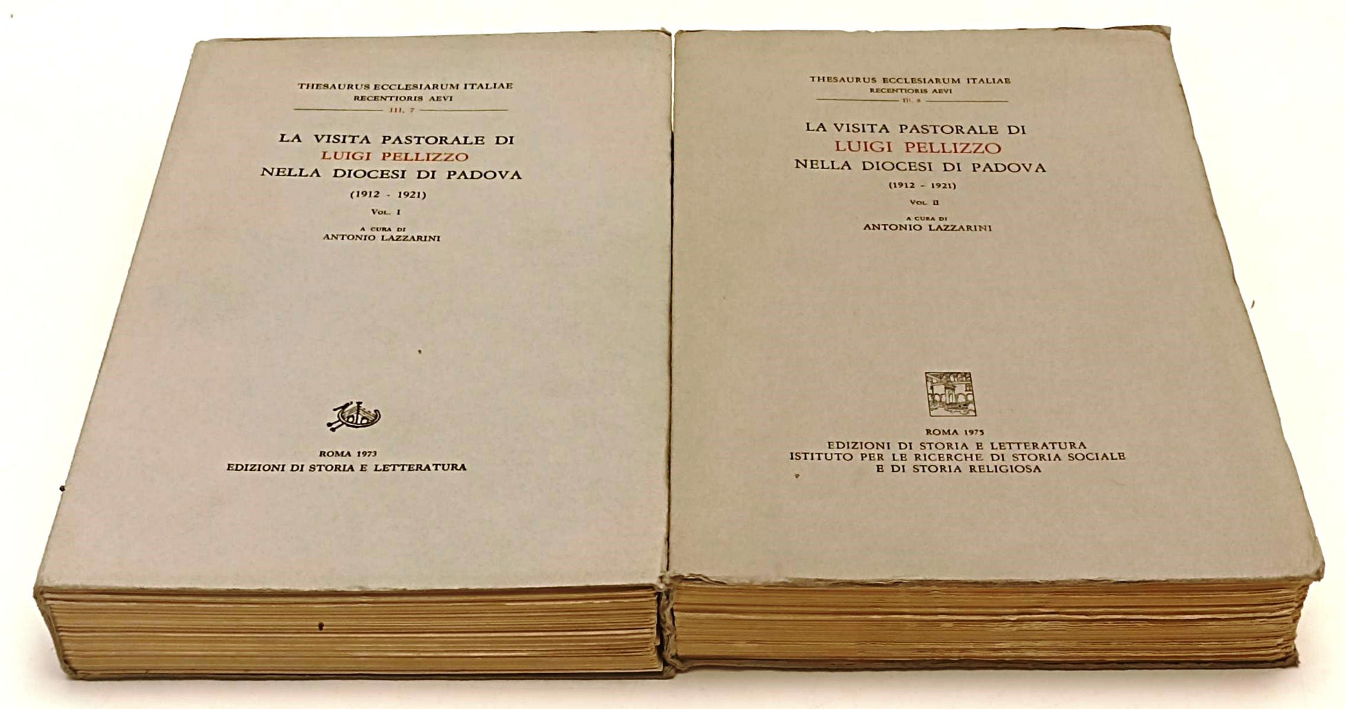 LD- LA VISITA PASTORALE DI LUIGI PELLIZZO 2 VOLUMI - LAZZARINI - 1973 - B- XFS64
